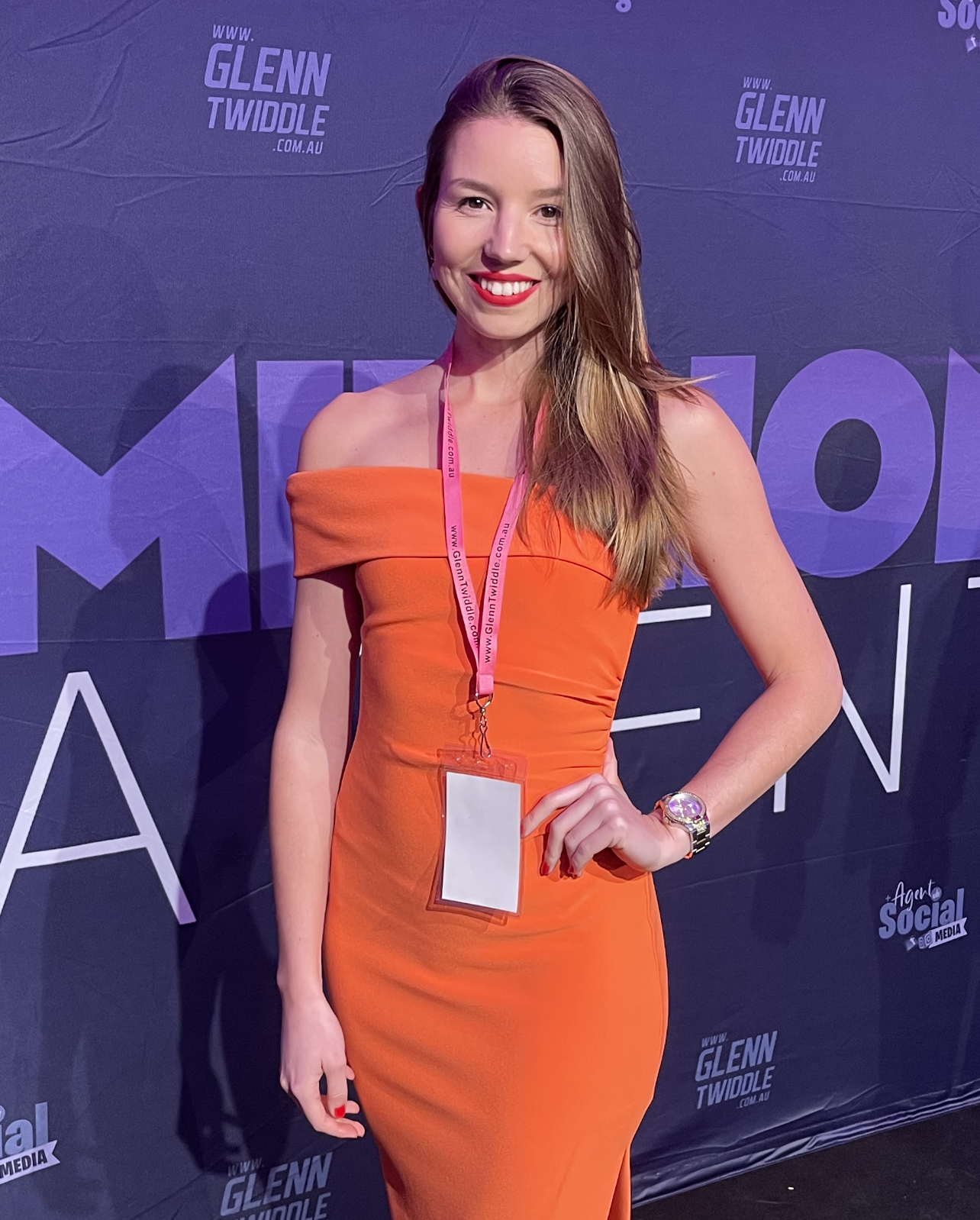Giulia at an industry marketing event
